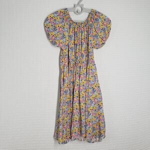 Epic Threads Dress Girls Medium Yellow Ditsy Floral Puff Sleeve Peasant Cottage